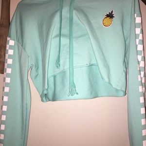 Blue cropped hoodie
